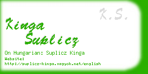 kinga suplicz business card